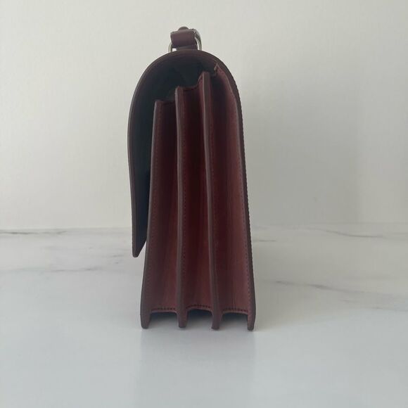 PB 0110 Foldover Handbag in Wine - Picture 4 of 6